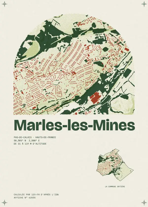 Affiche de Marles-les-Mines, calculée par 123-fr d'après l'IGN