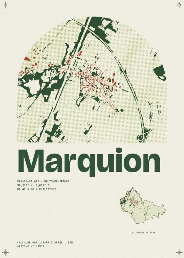 Affiche de Marquion, calculée par 123-fr d'après l'IGN