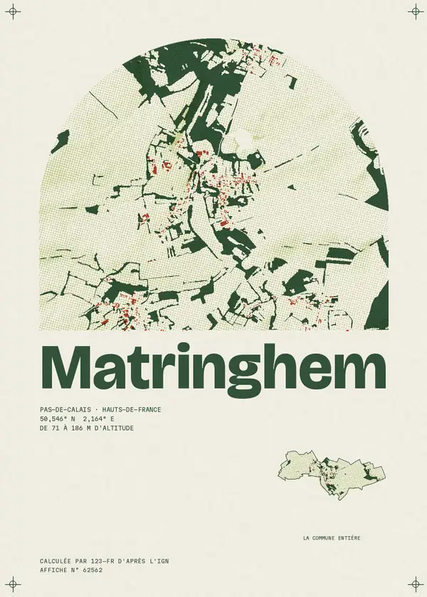 Affiche de Matringhem, calculée par 123-fr d'après l'IGN