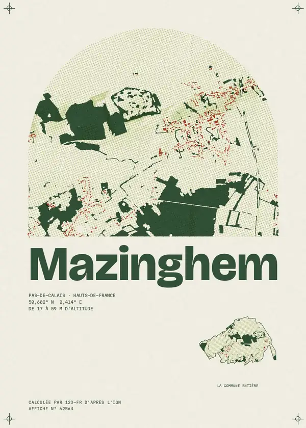 Affiche de Mazinghem, calculée par 123-fr d'après l'IGN