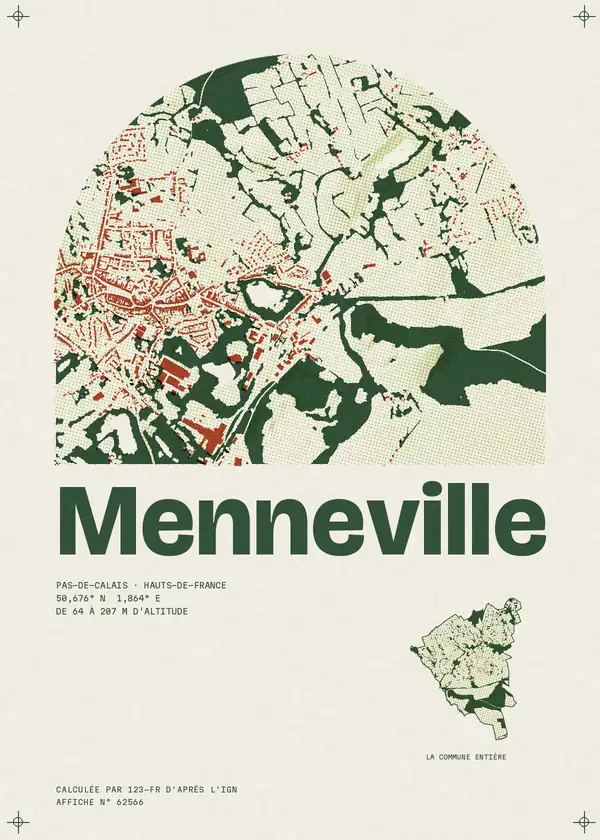 Affiche de Menneville, calculée par 123-fr d'après l'IGN