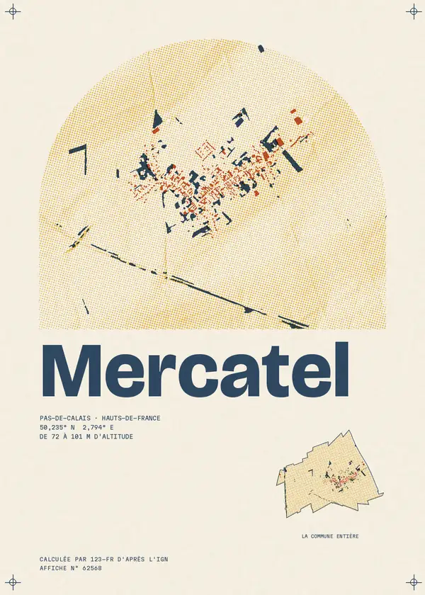 Affiche de Mercatel, calculée par 123-fr d'après l'IGN