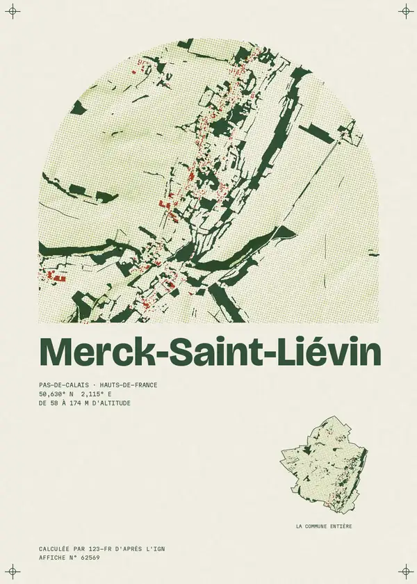 Affiche de Merck-Saint-Liévin, calculée par 123-fr d'après l'IGN