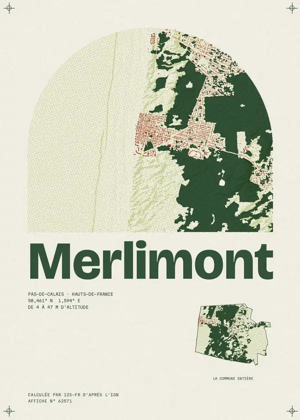 Affiche de Merlimont, calculée par 123-fr d'après l'IGN