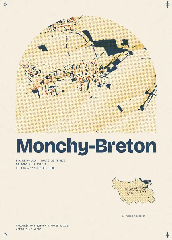 Affiche de Monchy-Breton, calculée par 123-fr d'après l'IGN