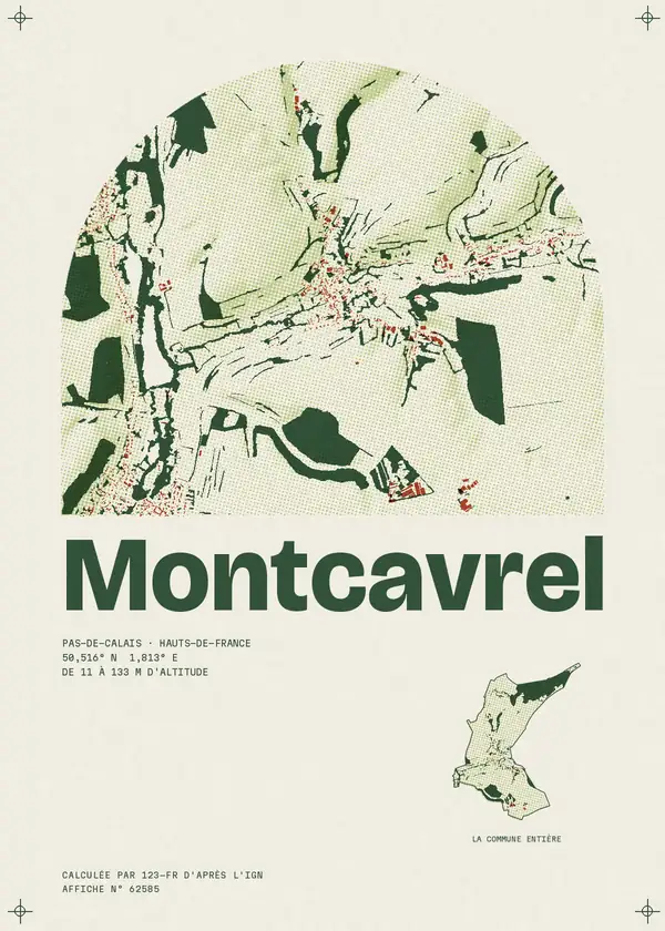 Affiche de Montcavrel, calculée par 123-fr d'après l'IGN