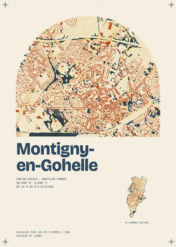 Affiche de Montigny-en-Gohelle, calculée par 123-fr d'après l'IGN