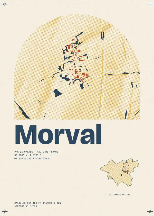 Affiche de Morval, calculée par 123-fr d'après l'IGN