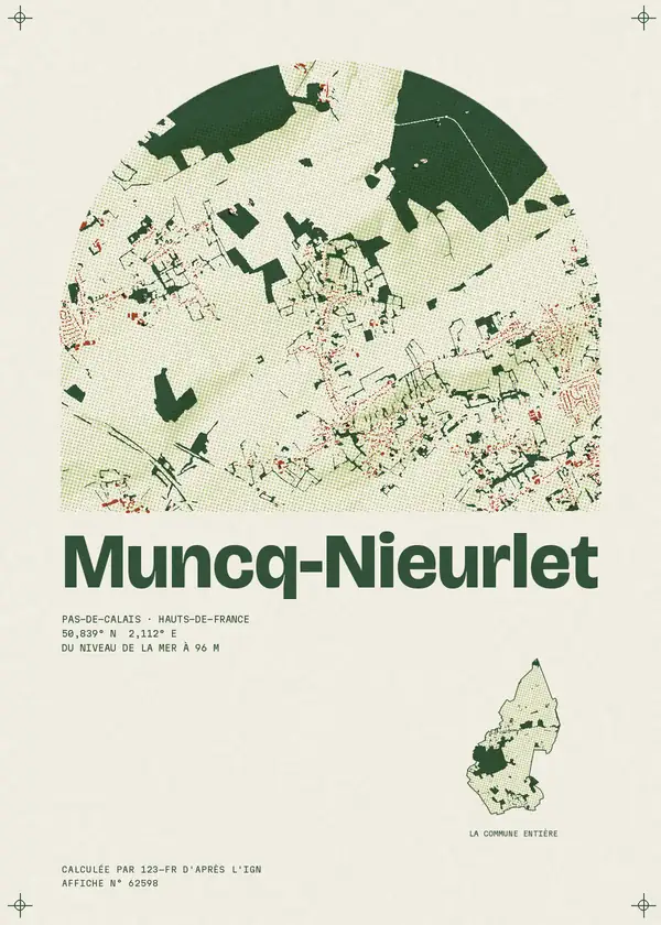 Affiche de Muncq-Nieurlet, calculée par 123-fr d'après l'IGN