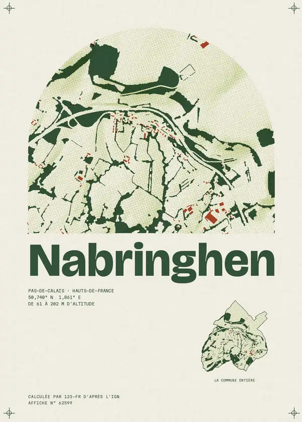 Affiche de Nabringhen, calculée par 123-fr d'après l'IGN