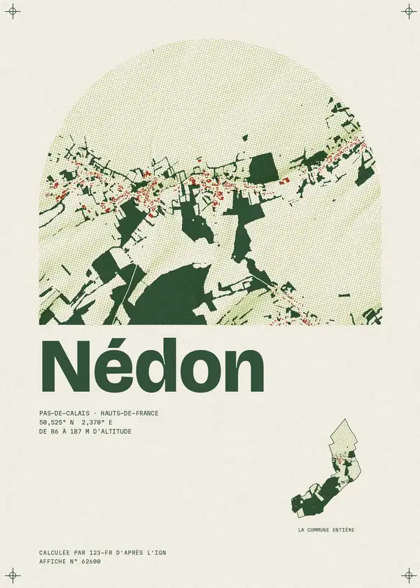 Affiche de Nédon, calculée par 123-fr d'après l'IGN