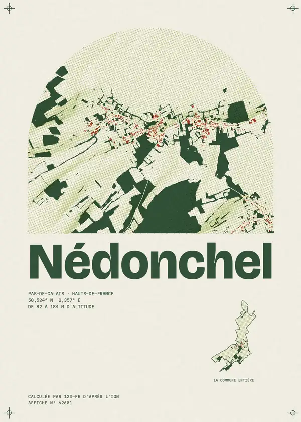 Affiche de Nédonchel, calculée par 123-fr d'après l'IGN