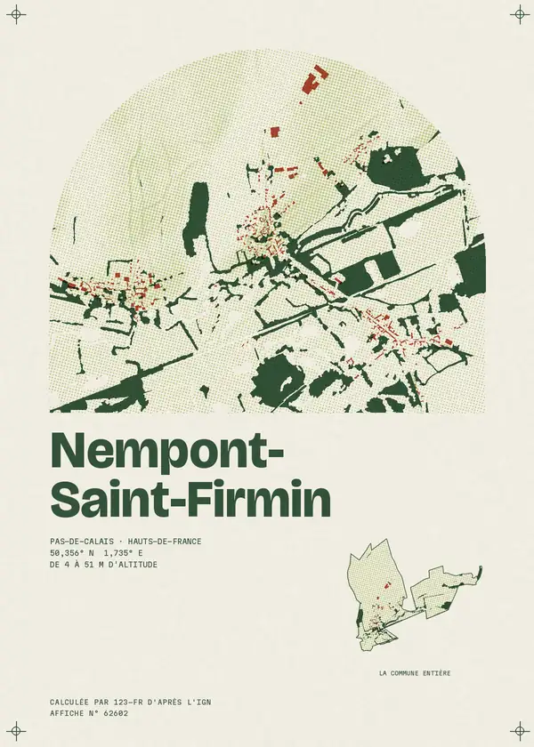 Affiche de Nempont-Saint-Firmin, calculée par 123-fr d'après l'IGN