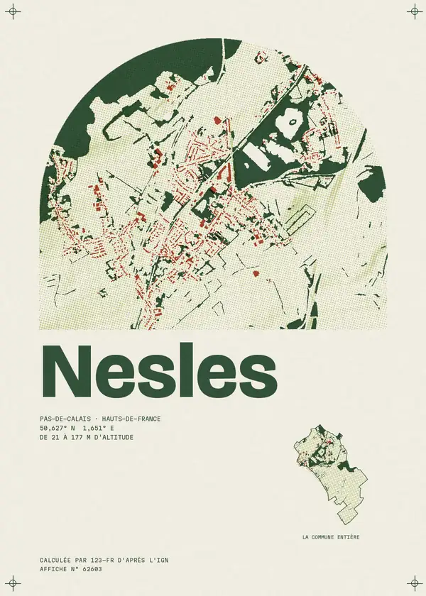 Affiche de Nesles, calculée par 123-fr d'après l'IGN
