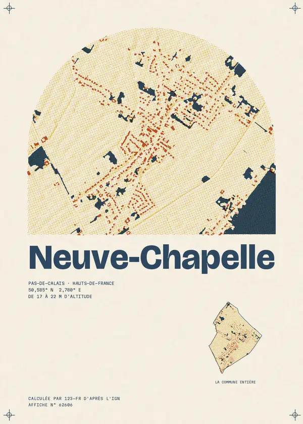 Affiche de Neuve-Chapelle, calculée par 123-fr d'après l'IGN