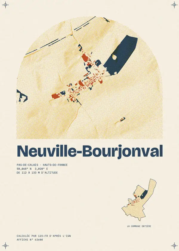 Affiche de Neuville-Bourjonval, calculée par 123-fr d'après l'IGN
