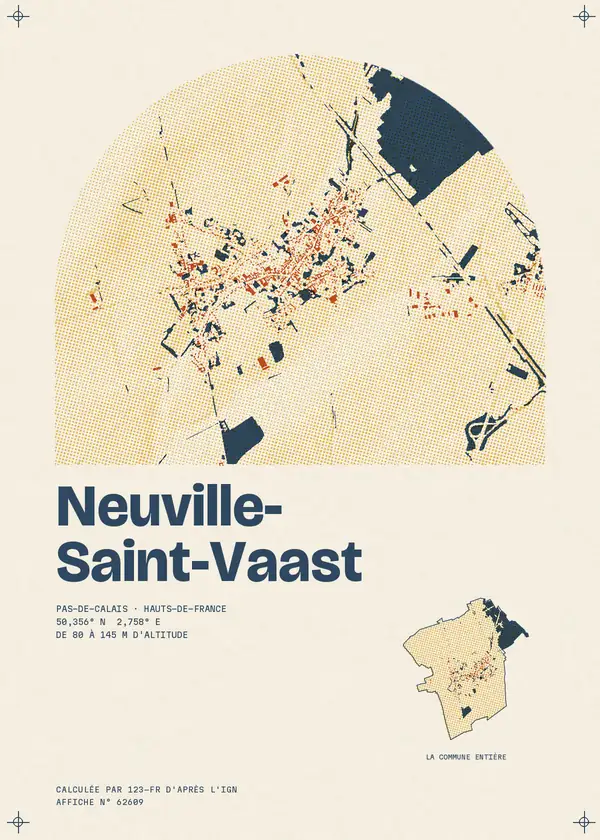 Affiche de Neuville-Saint-Vaast, calculée par 123-fr d'après l'IGN