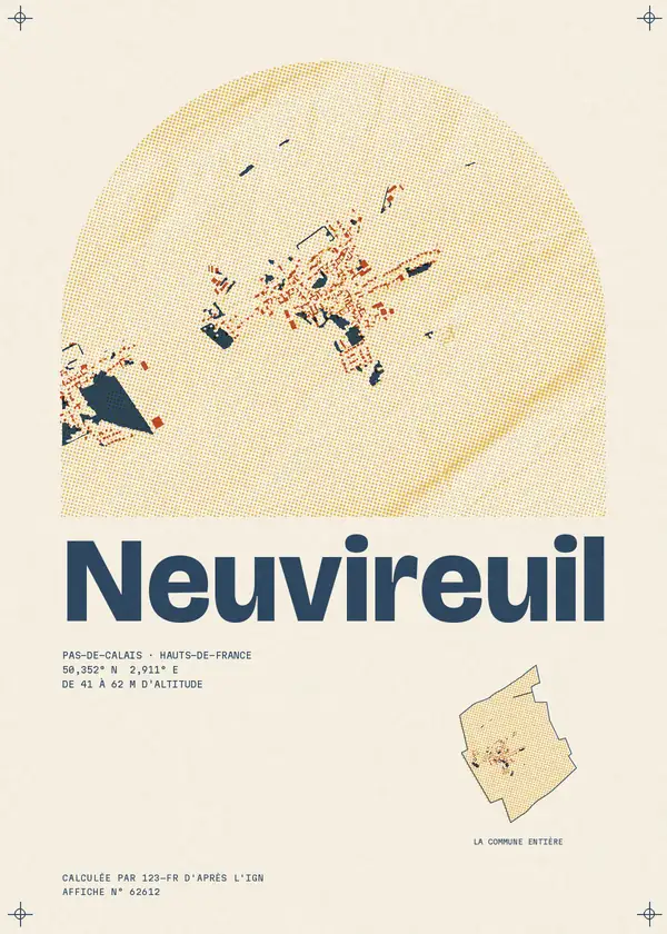 Affiche de Neuvireuil, calculée par 123-fr d'après l'IGN