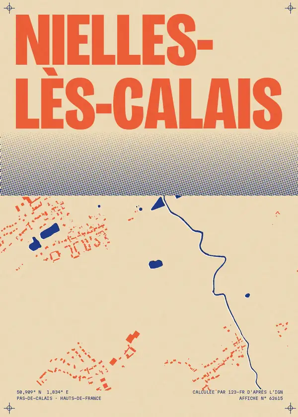 Affiche de Nielles-lès-Calais, calculée par 123-fr d'après l'IGN