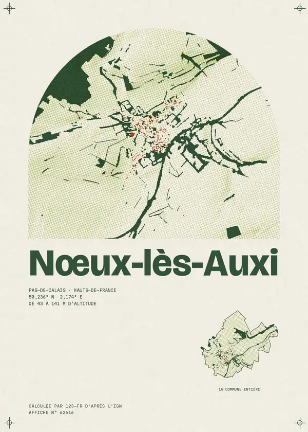 Affiche de Nœux-lès-Auxi, calculée par 123-fr d'après l'IGN