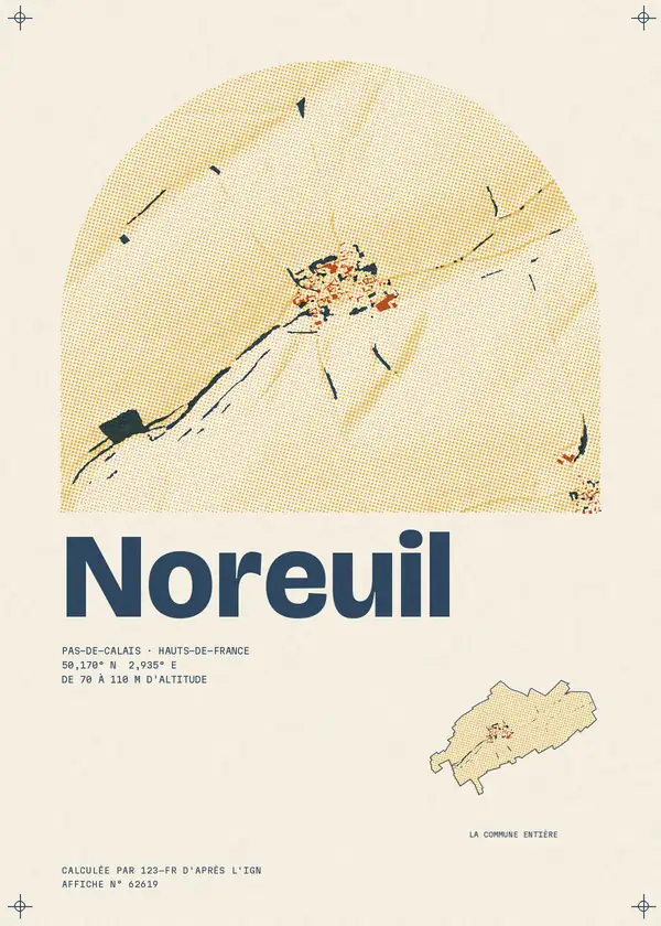 Affiche de Noreuil, calculée par 123-fr d'après l'IGN