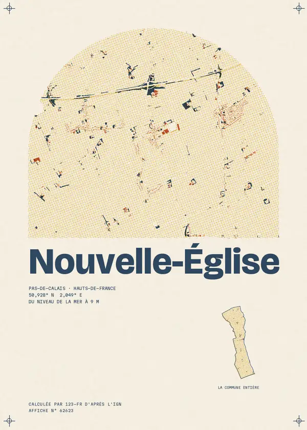 Affiche de Nouvelle-Église, calculée par 123-fr d'après l'IGN