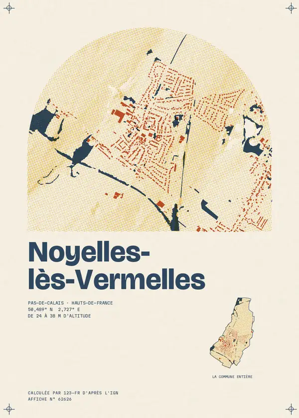 Affiche de Noyelles-lès-Vermelles, calculée par 123-fr d'après l'IGN