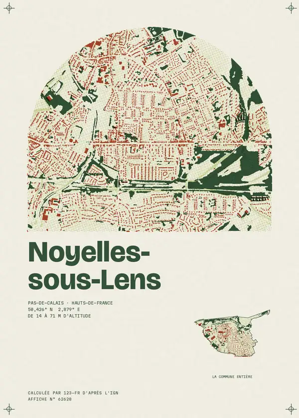 Affiche de Noyelles-sous-Lens, calculée par 123-fr d'après l'IGN