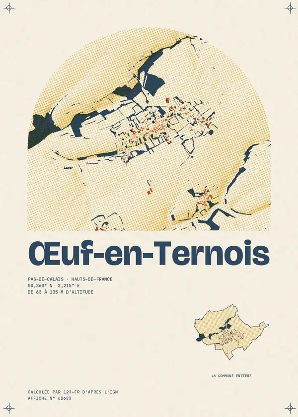 Affiche de Œuf-en-Ternois, calculée par 123-fr d'après l'IGN