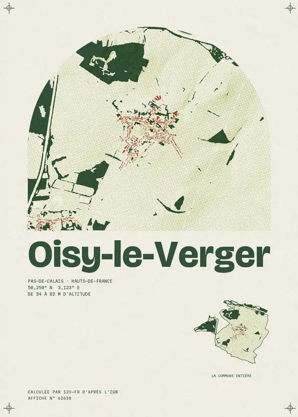 Affiche de Oisy-le-Verger, calculée par 123-fr d'après l'IGN