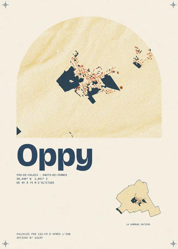 Affiche de Oppy, calculée par 123-fr d'après l'IGN