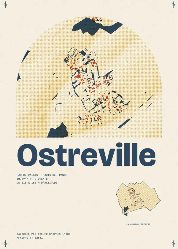 Affiche de Ostreville, calculée par 123-fr d'après l'IGN