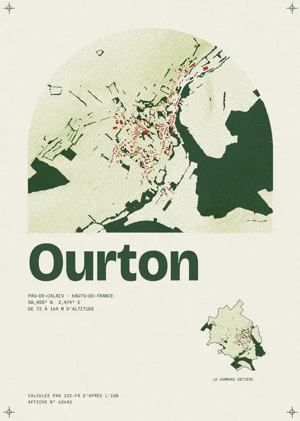 Affiche de Ourton, calculée par 123-fr d'après l'IGN