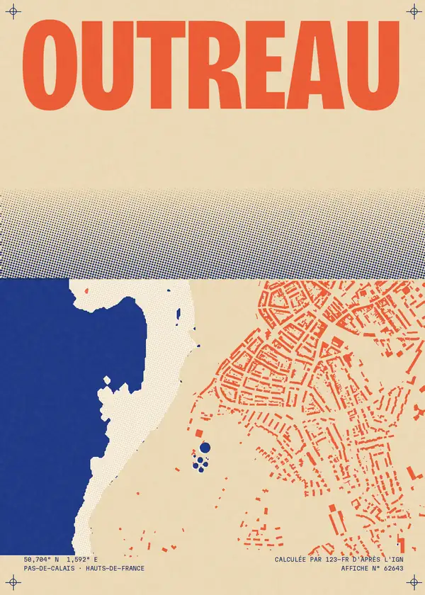 Affiche de Outreau, calculée par 123-fr d'après l'IGN