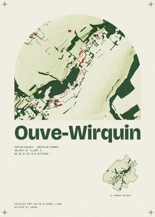 Affiche de Ouve-Wirquin, calculée par 123-fr d'après l'IGN