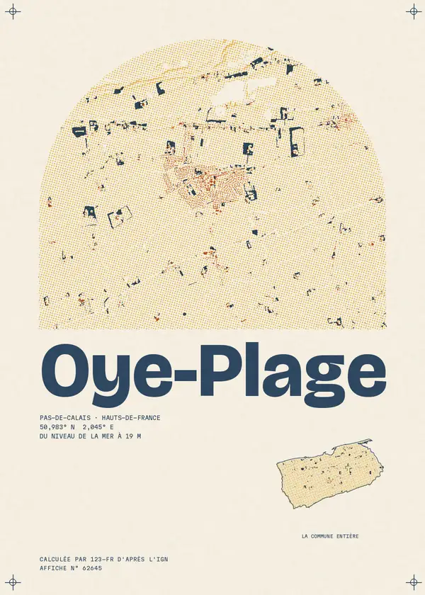 Affiche de Oye-Plage, calculée par 123-fr d'après l'IGN