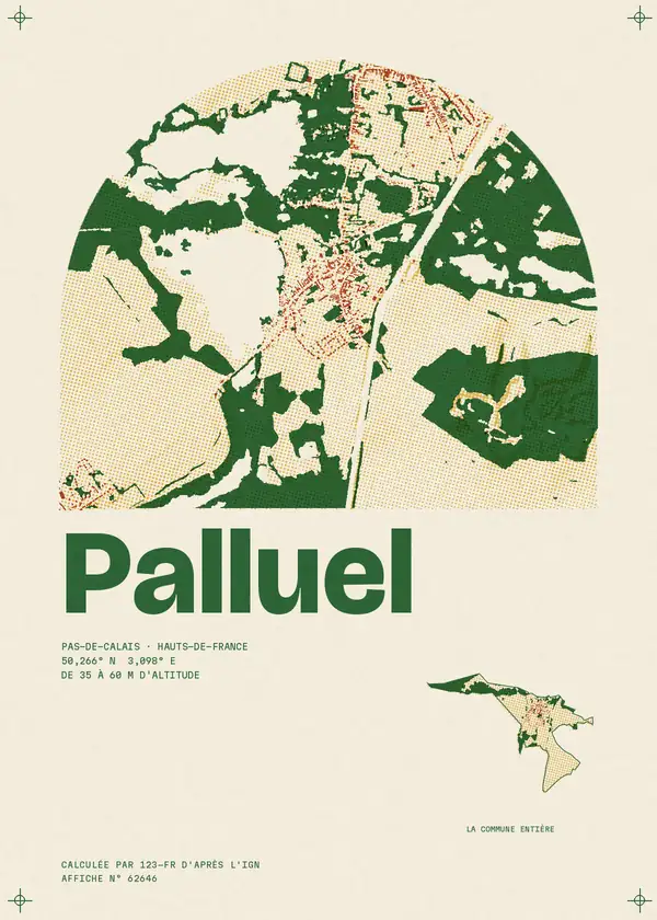 Affiche de Palluel, calculée par 123-fr d'après l'IGN