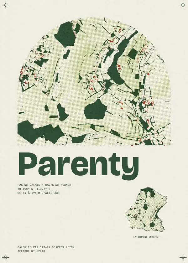 Affiche de Parenty, calculée par 123-fr d'après l'IGN