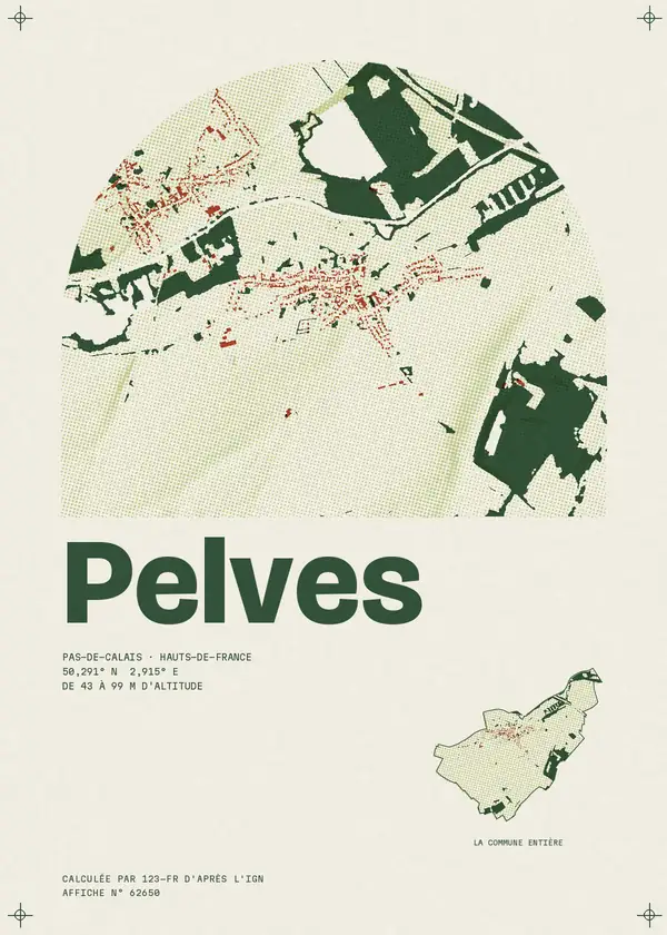 Affiche de Pelves, calculée par 123-fr d'après l'IGN