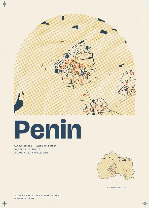 Affiche de Penin, calculée par 123-fr d'après l'IGN