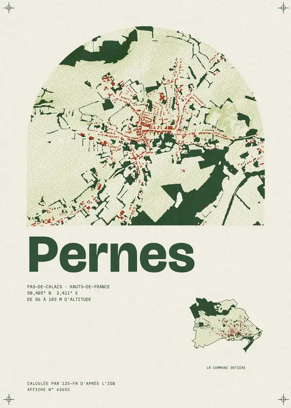 Affiche de Pernes, calculée par 123-fr d'après l'IGN