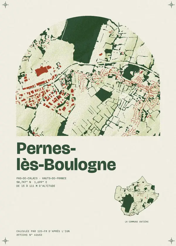 Affiche de Pernes-lès-Boulogne, calculée par 123-fr d'après l'IGN