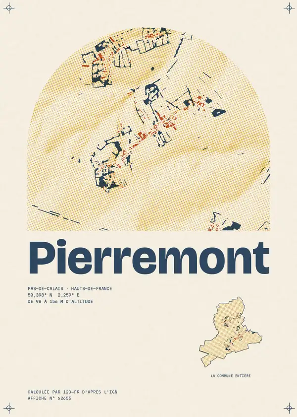 Affiche de Pierremont, calculée par 123-fr d'après l'IGN