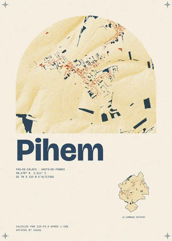 Affiche de Pihem, calculée par 123-fr d'après l'IGN