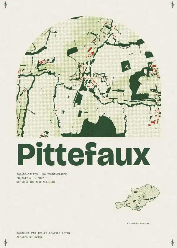 Affiche de Pittefaux, calculée par 123-fr d'après l'IGN