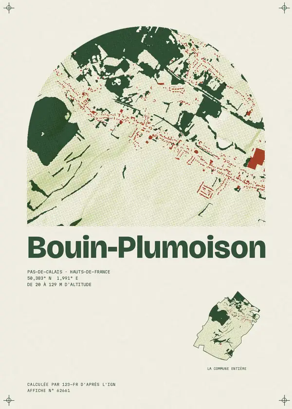 Affiche de Bouin-Plumoison, calculée par 123-fr d'après l'IGN