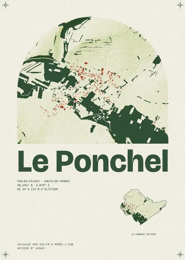 Affiche de Le Ponchel, calculée par 123-fr d'après l'IGN
