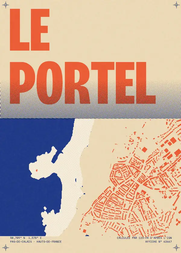 Affiche de Le Portel, calculée par 123-fr d'après l'IGN