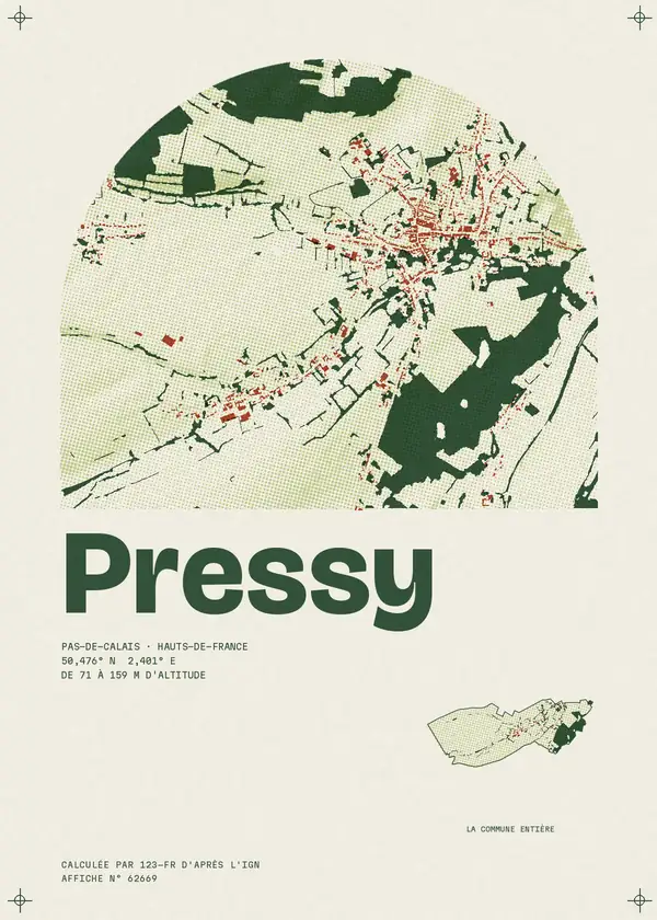 Affiche de Pressy, calculée par 123-fr d'après l'IGN