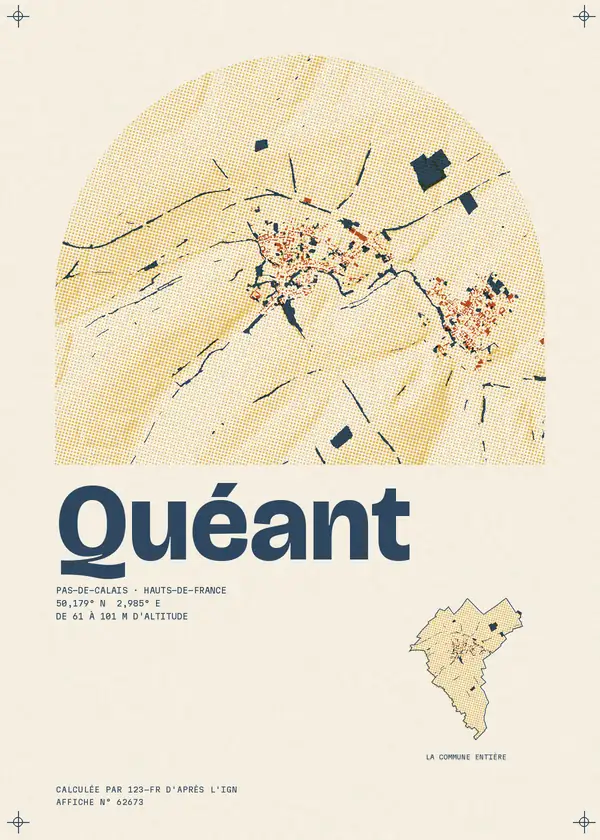 Affiche de Quéant, calculée par 123-fr d'après l'IGN